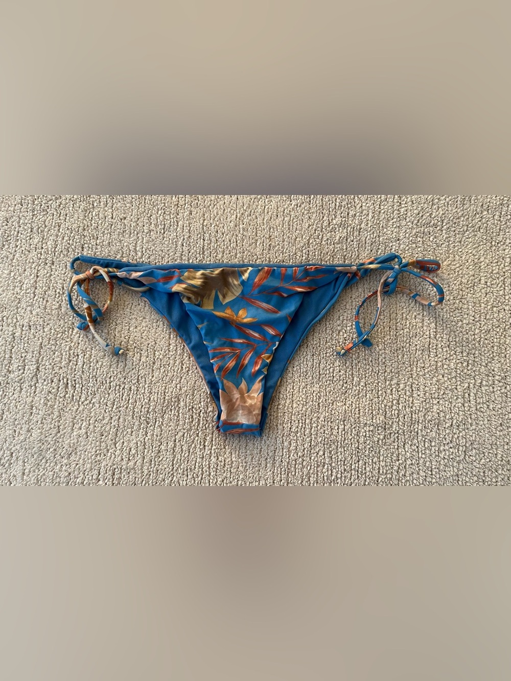 Billabong Blue Tropical Tie-Side Bikini Bottoms Size Medium